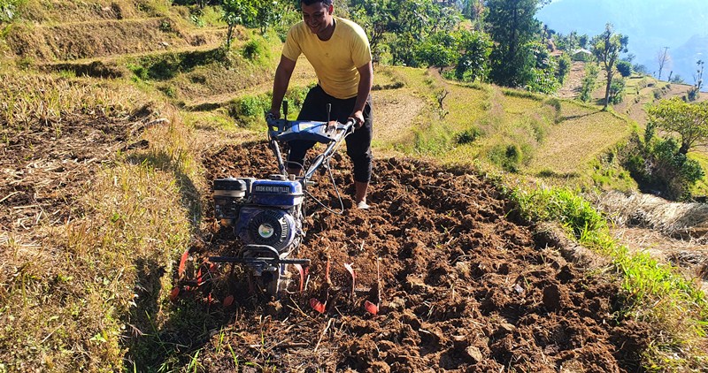 कृषिमा यान्त्रिकरण, गोरु कुद्ने खेतबारीमा मिनी टेलर हलो